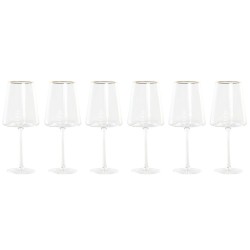 Champagne e calice piatto per champagne Home ESPRIT Trasparente Dorato Cristallo 400 ml (6 Unità)