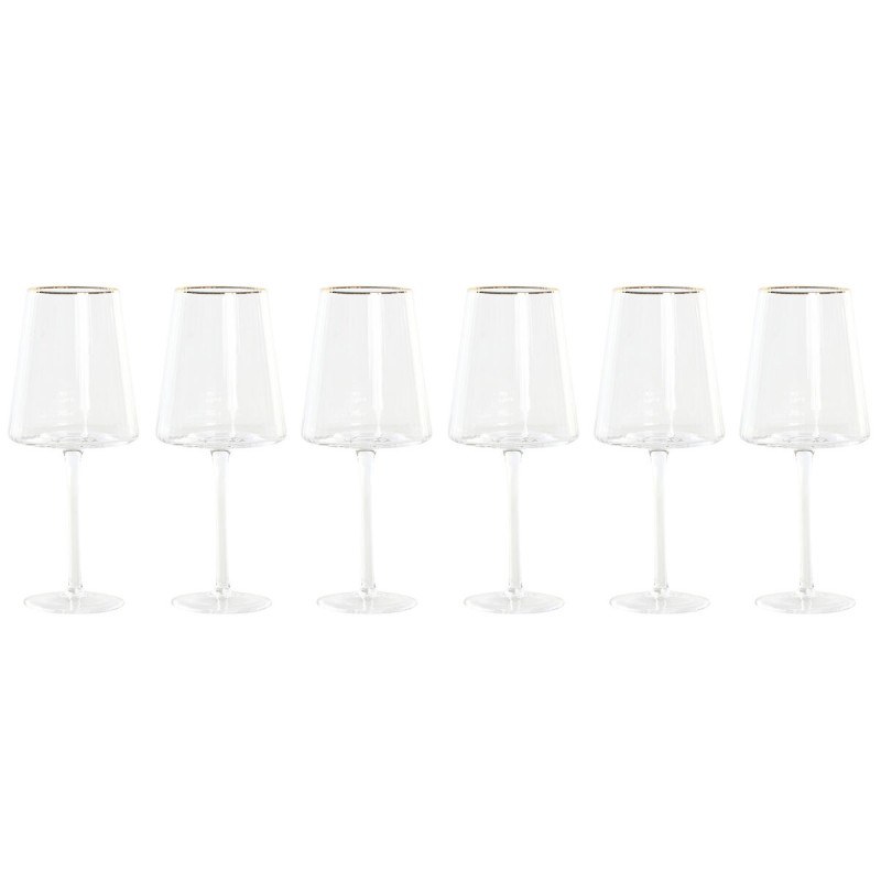 Champagne e calice piatto per champagne Home ESPRIT Trasparente Dorato Cristallo 400 ml (6 Unità) Champagne e calice piatto per champagne Home ESPRIT Trasparente Dorato Cristallo 400 ml (6 Unità)