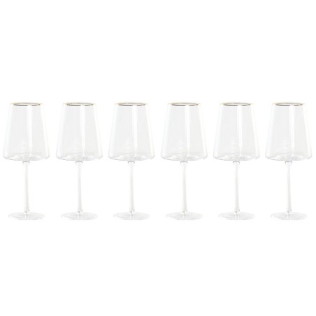 Champagne e calice piatto per champagne Home ESPRIT Trasparente Dorato Cristallo 400 ml (6 Unità)