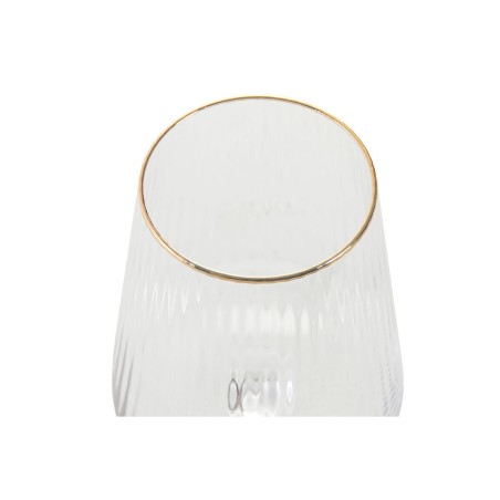 Champagne e calice piatto per champagne Home ESPRIT Trasparente Dorato Cristallo 400 ml (6 Unità)