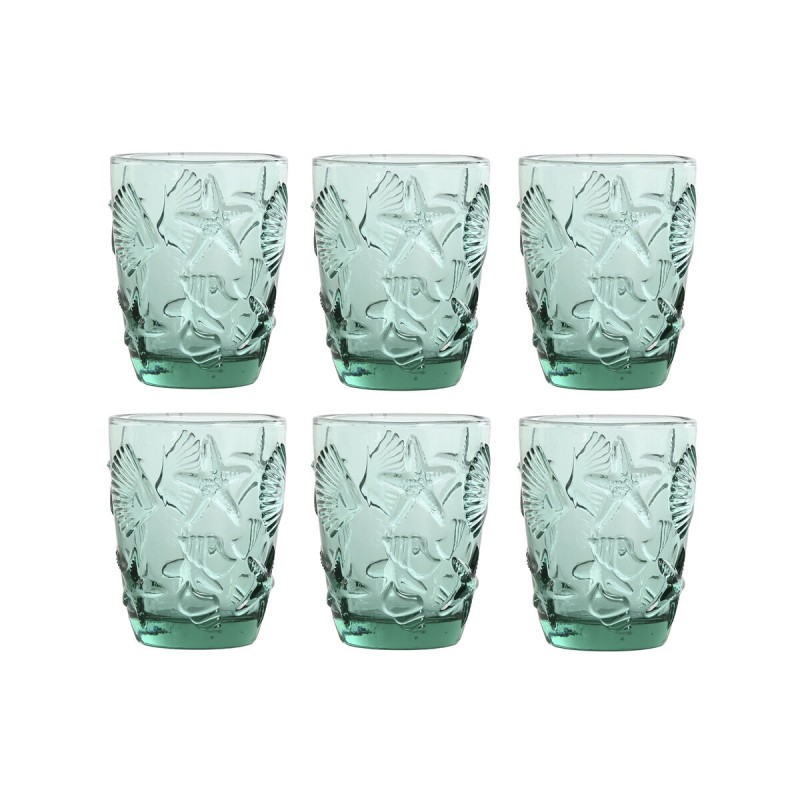 Set di Bicchieri Home ESPRIT Turchese Cristallo Mediterraneo Con rilievo 290 ml (6 Unità) Set di Bicchieri Home ESPRIT Turchese Cristallo Mediterraneo Con rilievo 290 ml (6 Unità)