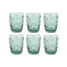 Set di Bicchieri Home ESPRIT Turchese Cristallo Mediterraneo Con rilievo 290 ml (6 Unità)