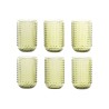 Set di Bicchieri Home ESPRIT Verde Cristallo Con rilievo 420 ml (6 Unità)