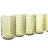 Set di Bicchieri Home ESPRIT Verde Cristallo Con rilievo 420 ml (6 Unità)