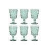 Set di Bicchieri Home ESPRIT Turchese Cristallo 345 ml (6 Unità)