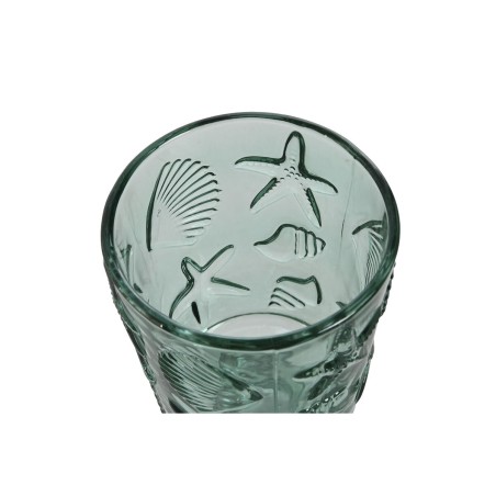 Set di Bicchieri Home ESPRIT Turchese Cristallo 345 ml (6 Unità)