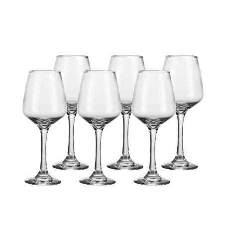 Set di calici da vino Home ESPRIT Trasparente Cristallo 360 ml (6 Unità)