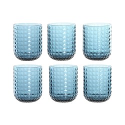 Set di Bicchieri Home ESPRIT Azzurro Cristallo 275 ml (6 Unità)