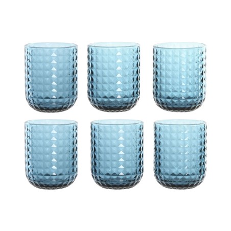 Set di Bicchieri Home ESPRIT Azzurro Cristallo 275 ml (6 Unità)