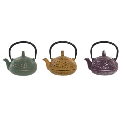Teiera Home ESPRIT Giallo Verde Lilla Acciaio inossidabile Ferro 300 ml (3 Unità)