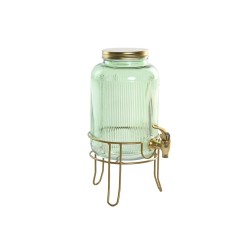 Dispenser di Acqua Home ESPRIT Verde Dorato Metallo Cristallo 4 L 16 x 16 x 24,6 cm