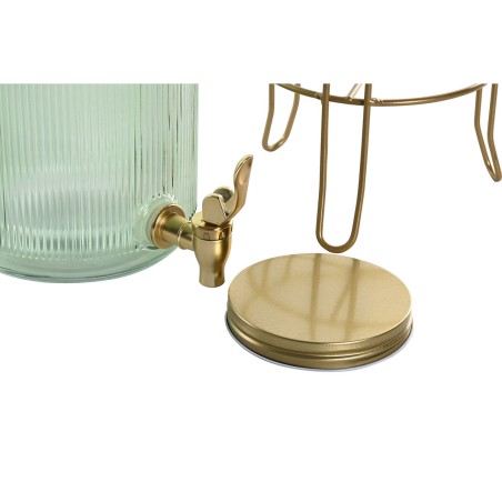 Dispenser di Acqua Home ESPRIT Verde Dorato Metallo Cristallo 4 L 16 x 16 x 24,6 cm