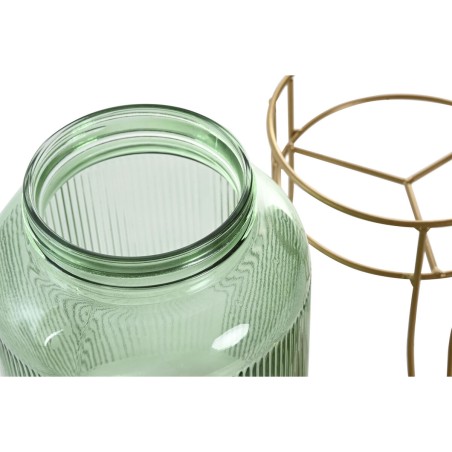 Dispenser di Acqua Home ESPRIT Verde Dorato Metallo Cristallo 4 L 16 x 16 x 24,6 cm