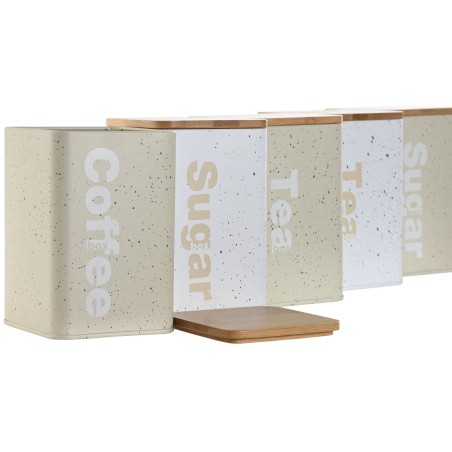 Barattolo Home ESPRIT Beige Grigio (2 Unità) (6 Unità)