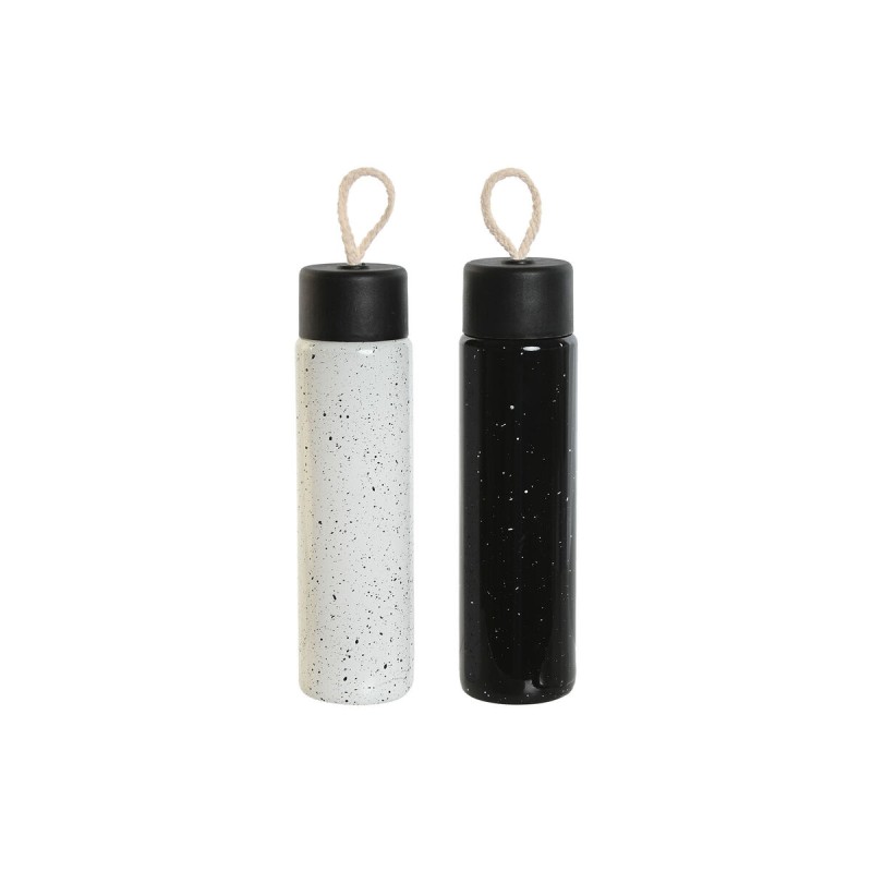 Bottiglia Térmica Home ESPRIT Bianco Nero 350 ml (2 Unità) Bottiglia Térmica Home ESPRIT Bianco Nero 350 ml (2 Unità)