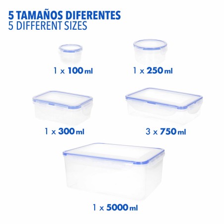 Set di Contenitori da Cucina Ermetici Impilabili Max Home 29 x 12 x 20 cm 6 Unità