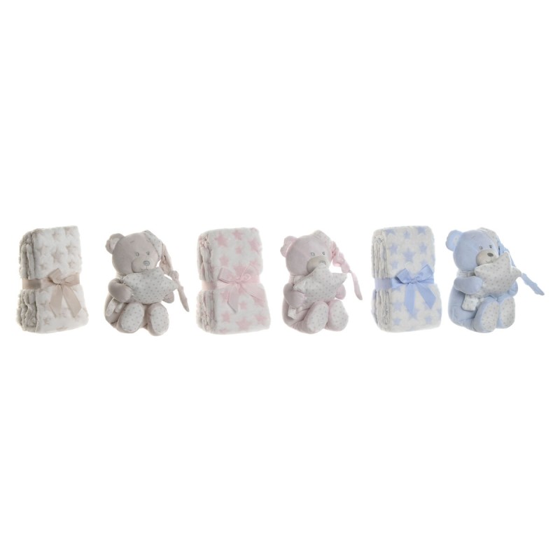 Set Regalo per Neonati Home ESPRIT Azzurro Beige Rosa Poliestere (3 Unità)