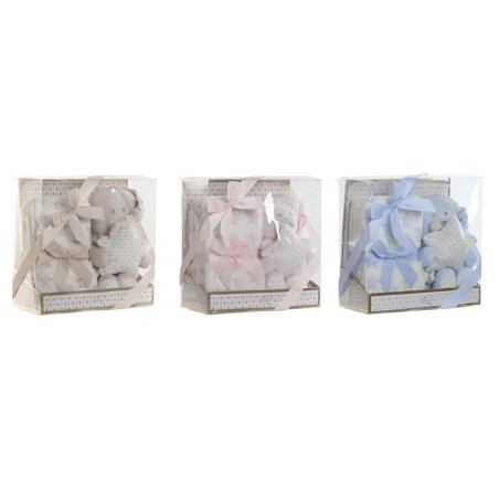 Set Regalo per Neonati Home ESPRIT Azzurro Beige Rosa Poliestere (3 Unità)