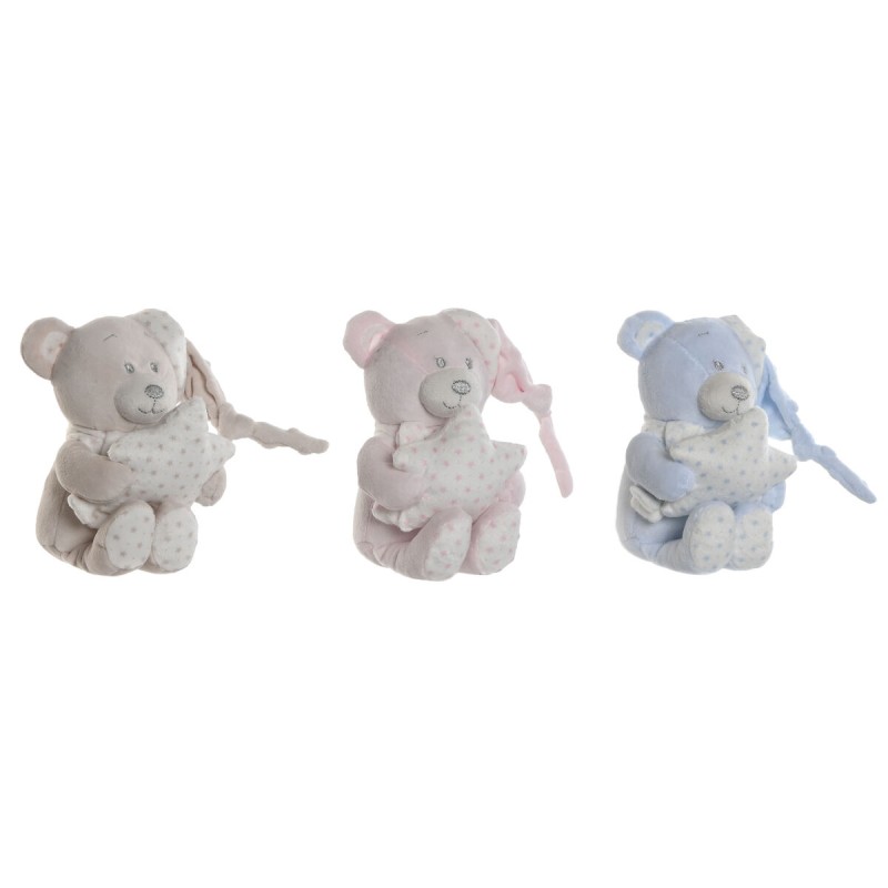 Peluche Home ESPRIT Azzurro Beige Rosa Poliestere 20 x 10 x 15 cm (3 Unità)