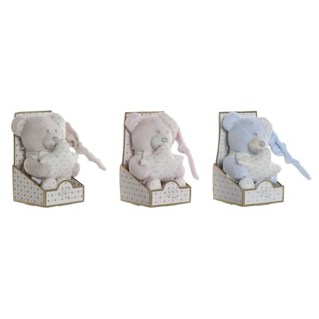 Peluche Home ESPRIT Azzurro Beige Rosa Poliestere 20 x 10 x 15 cm (3 Unità)