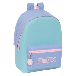 Zaino per PC Portatile e Tablet con Uscita USB Munich Mellow Azzurro Rosa Celeste