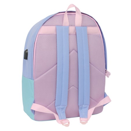 Zaino per PC Portatile e Tablet con Uscita USB Munich Mellow Azzurro Rosa Celeste