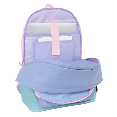 Zaino per PC Portatile e Tablet con Uscita USB Munich Mellow Azzurro Rosa Celeste