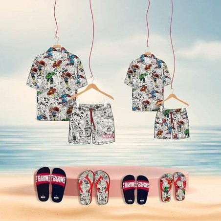 Maglia a Maniche Corte per Bambini Marvel Grigio chiaro