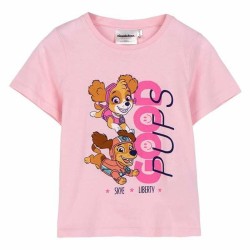 Maglia a Maniche Corte per Bambini The Paw Patrol Bianco Rosa