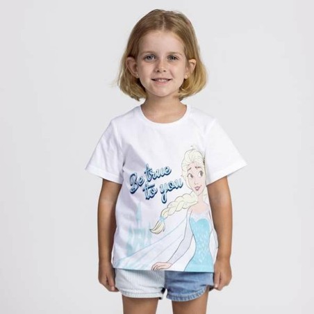 Maglia a Maniche Corte per Bambini Frozen Bianco
