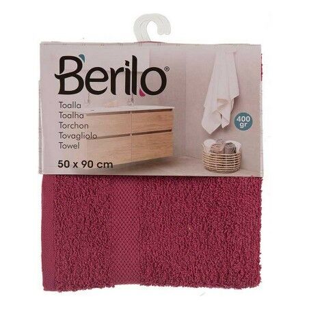 Telo da bagno Berilo 5312 Rosso Granato 80 % cotone 20 % Poliestere 50 x 0,5 x 90 cm (6 Unità)
