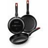 Set di padelle Monix PRO Nero 3 Pezzi