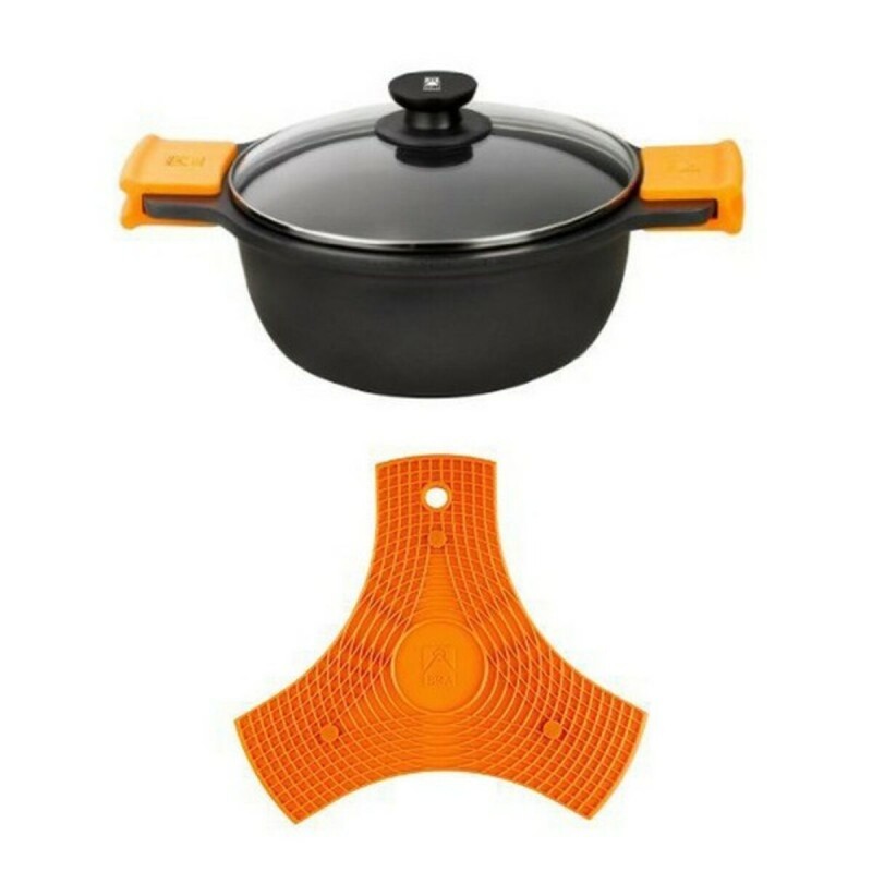 Casseruola con coperchio in vetro BRA A270332 8,3 L Ø 32 cm Nero Metallo Alluminio Alluminio fuso Casseruola con coperchio in vetro BRA A270332 8,3 L Ø 32 cm Nero Metallo Alluminio Alluminio fuso