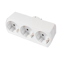 Adattore con prese Silver Electronics SCHUKO Argentato (3 Unità)
