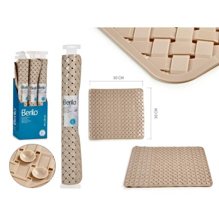 Tappeto da bagno Berilo AR1910106 Beige PVC 0,03 x 50 x 50 cm (6 Unità)