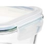 Porta pranzo Vivalto 90549 Trasparente Silicone Vetro Borosilicato 1 L 22 x 7 x 16,5 cm (12 Unità)