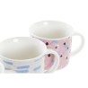 Tazza Mug DKD Home Decor Nero Azzurro Rosa Bianco Gres (310 ml) (4 Unità)