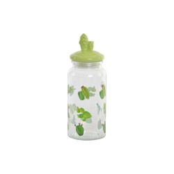Barattolo DKD Home Decor Ceramica Cristallo Cactus PE Boho (1400 ml) (10,5 x 28 cm)