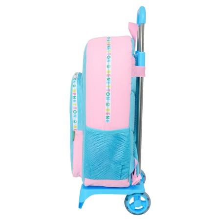 Trolley per la Scuola Benetton Unique Rosa Turchese 30 x 46 x 14 cm