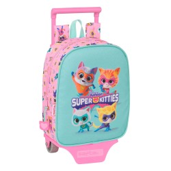 Trolley per la Scuola SuperKitties Rosa Turchese 22 x 27 x 10 cm
