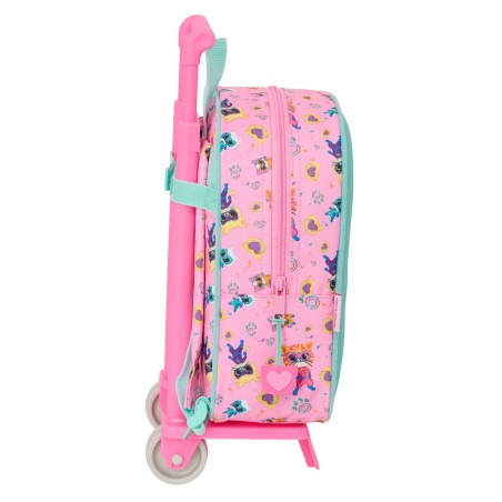 Trolley per la Scuola SuperKitties Rosa Turchese 22 x 27 x 10 cm