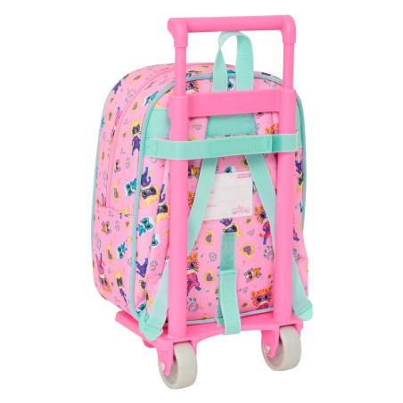 Trolley per la Scuola SuperKitties Rosa Turchese 22 x 27 x 10 cm