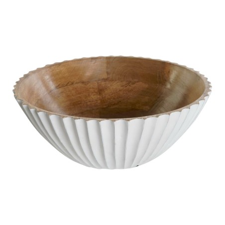 Insalatiera DKD Home Decor Bianco Naturale Legno di mango 30 x 30 x 12 cm