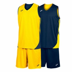 Completo Sportivo per Adulti Joma Sport Kansas Giallo Multicolore Blu Marino 2 Pezzi