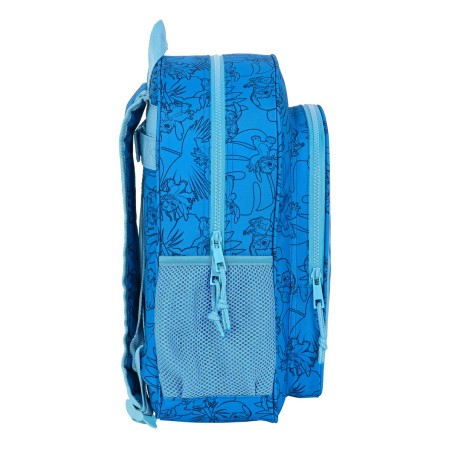 Zaino Scuola Stitch Azzurro 32 X 38 X 12 cm
