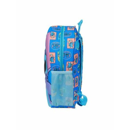 Zaino Scuola Stitch Azzurro 27 x 33 x 10 cm 3D