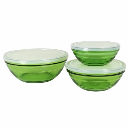 Set di Ciotole Duralex   Verde Con coperchio 3 Pezzi (4 Unità)