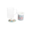 Tazza con Filtro per Infusioni DKD Home Decor Multicolore Arancio Piastrella Arabo 300 ml (2 Unità)