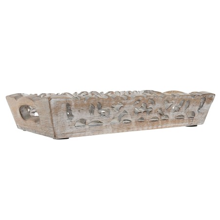 Set di Vassoi Home ESPRIT Bianco Naturale Legno di mango 40,5 x 25,5 x 6,5 cm (2 Unità)
