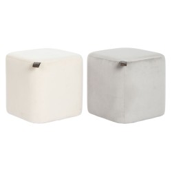 Poggiapiedi DKD Home Decor Giallo Azzurro Beige Grigio Scandi 35 x 35 x 35 cm (2 Unità)
